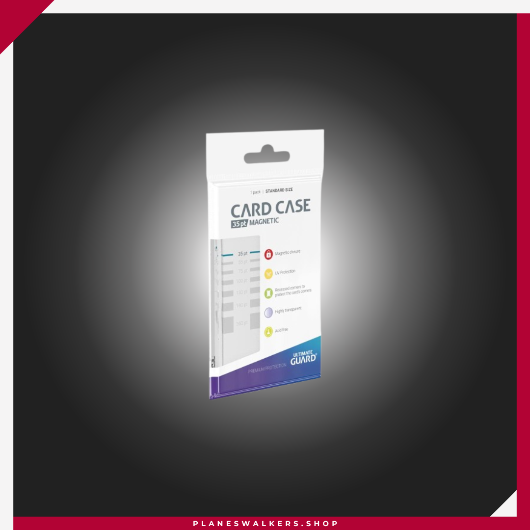 Ultimate Guard Magnetic Card Case 35 pt | Caja Magnética Premium para Cartas MTG, Pokémon y TCG La Ultimate Guard Magnetic Card Case 35 pt es una caja protectora premium para cartas coleccionables de tamaño estándar como Magic: The Gathering, Pokémon, Lorcana y One Piece. Ofrece cierre magnético seguro, protección UV, alta transparencia y esquinas reforzadas para conservar tus cartas más valiosas.