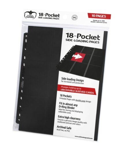 Ultimate Guard 18-Pocket Pages Side-Loading Negro (10)