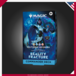 Domina las partidas multijugador con el Mazo Commander MTG – Realidad Fracturada y explora una nueva realidad creada por Jace Beleren. Incluye un mazo Commander de 100 cartas, 18 cartas nuevas de Magic, 2 cartas míticas foil tradicionales y contenido exclusivo para descubrir el inquietante Ecoverso de Jace.