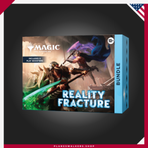 Amplía tu colección con el Bundle MTG – Realidad Fracturada, una edición perfecta tanto para jugadores como para coleccionistas. Incluye 9 Sobres de Juego, carta promocional foil con arte alternativo, tierras básicas foil y sin borde y un contador de vidas Spindown sobredimensionado exclusivo inspirado en el Ecoverso de Jace.
