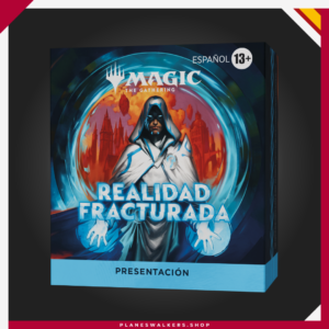 Descubre antes que nadie Magic: The Gathering – Realidad Fracturada con el Kit de Presentación MTG. Incluye 6 Sobres de Juego, 1 carta foil rara o mítica y 1 contador de vidas Spindown, todo lo necesario para construir tu mazo y comenzar tu aventura dentro del misterioso Ecoverso de Jace.