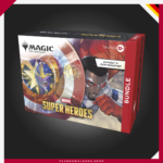 Consigue el Bundle MTG Marvel Super Heroes con sobres de juego, tierras exclusivas, carta promocional foil, contador Spindown y accesorios oficiales. Ideal para jugadores y coleccionistas de Magic: The Gathering.