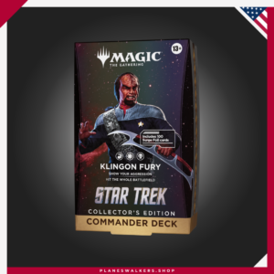 El Mazo Commander MTG Star Trek – Furia Klingon te permite liderar a los guerreros klingon junto a Worf y desatar ataques devastadores contra tus rivales. Incluye un mazo listo para jugar de 100 cartas, 33 cartas nuevas para Magic y todos los accesorios necesarios para comenzar tus partidas de Commander.