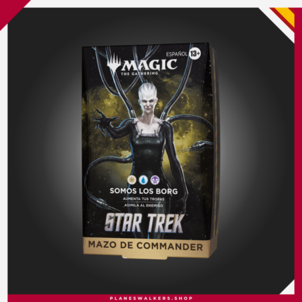 Únete al colectivo Borg y asimila a tus enemigos en una batalla por la supremacía del universo. Este mazo Commander de Magic: The Gathering | Star Trek™ está listo para jugar nada más abrirlo y ofrece todo lo necesario para disfrutar del formato multijugador más popular de Magic.