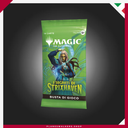 El Play Booster de Magic: The Gathering Secretos de Strixhaven ofrece una experiencia emocionante para jugadores y coleccionistas de MTG. Descubre nuevas cartas, hechizos y secretos de la academia mágica con un sobre diseñado para jugar, coleccionar y ampliar tus mazos.