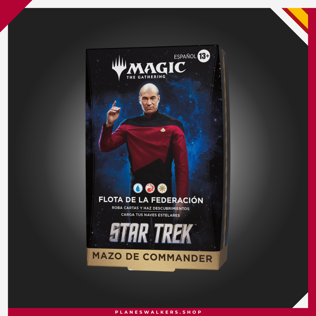 14 Hazte con el Mazo Commander MTG Star Trek – Flota de la Federación y lidera a Jean-Luc Picard en épicas batallas multijugador. Incluye un mazo listo para jugar de 100 cartas, 33 cartas nuevas para Magic y todo lo necesario para disfrutar del formato Commander desde el primer momento.