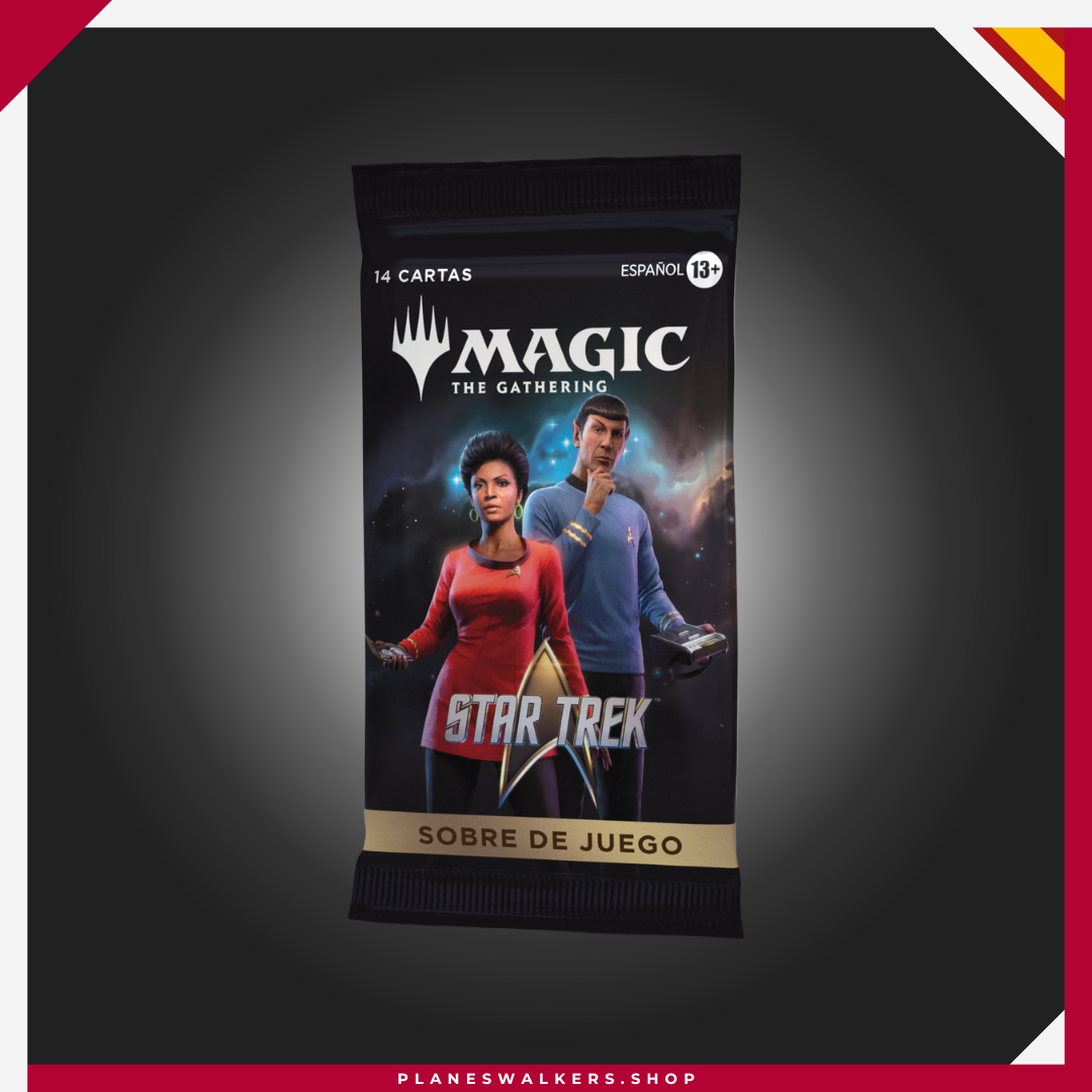 17 Compra el Sobre de Juego MTG Star Trek y explora la nueva colección de Magic: The Gathering | Star Trek. Cada sobre contiene 14 cartas de Magic: The Gathering, ideales para jugar en formatos Limitado, ampliar tu colección o descubrir las cartas más icónicas del universo Star Trek.