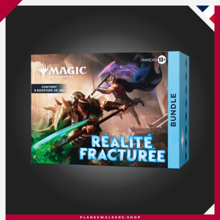 Amplía tu colección con el Bundle MTG – Realidad Fracturada, una edición perfecta tanto para jugadores como para coleccionistas. Incluye 9 Sobres de Juego, carta promocional foil con arte alternativo, tierras básicas foil y sin borde y un contador de vidas Spindown sobredimensionado exclusivo inspirado en el Ecoverso de Jace.