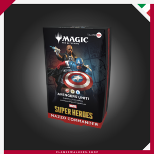 Compra el Mazo de Commander MTG Marvel Super Heroes – ¡Vengadores, Reuníos! Incluye un mazo listo para jugar de 100 cartas, cartas exclusivas de Magic y todo lo necesario para disfrutar del formato Commander.