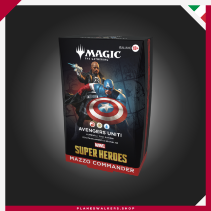 Compra el Mazo de Commander MTG Marvel Super Heroes – ¡Vengadores, Reuníos! Incluye un mazo listo para jugar de 100 cartas, cartas exclusivas de Magic y todo lo necesario para disfrutar del formato Commander.