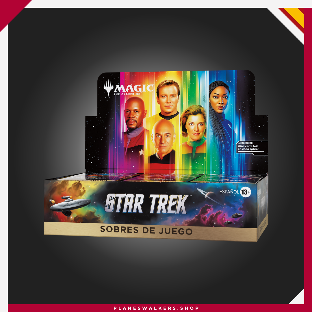 26 Consigue la Caja de Sobres de Juego MTG Star Trek y disfruta de 30 sobres de juego de Magic: The Gathering | Star Trek. Perfecta para jugar en formatos Limitado, organizar drafts, ampliar tu colección o descubrir las cartas inspiradas en más de 60 años de historia de Star Trek.