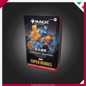 Compra el Mazo de Commander MTG Marvel Super Heroes – Wakanda Forever. Un mazo de 100 cartas listo para jugar con el poder de Wakanda, cartas exclusivas y todo lo necesario para tus partidas de Commander.