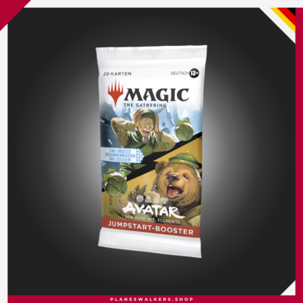 El Sobre Jumpstart de Magic: The Gathering | Avatar: La Leyenda de Aang contiene 20 cartas temáticas listas para mezclar y jugar. Combina personajes y elementos del universo Avatar con la experiencia más rápida y accesible de Magic: The Gathering, ideal para principiantes y partidas casuales.