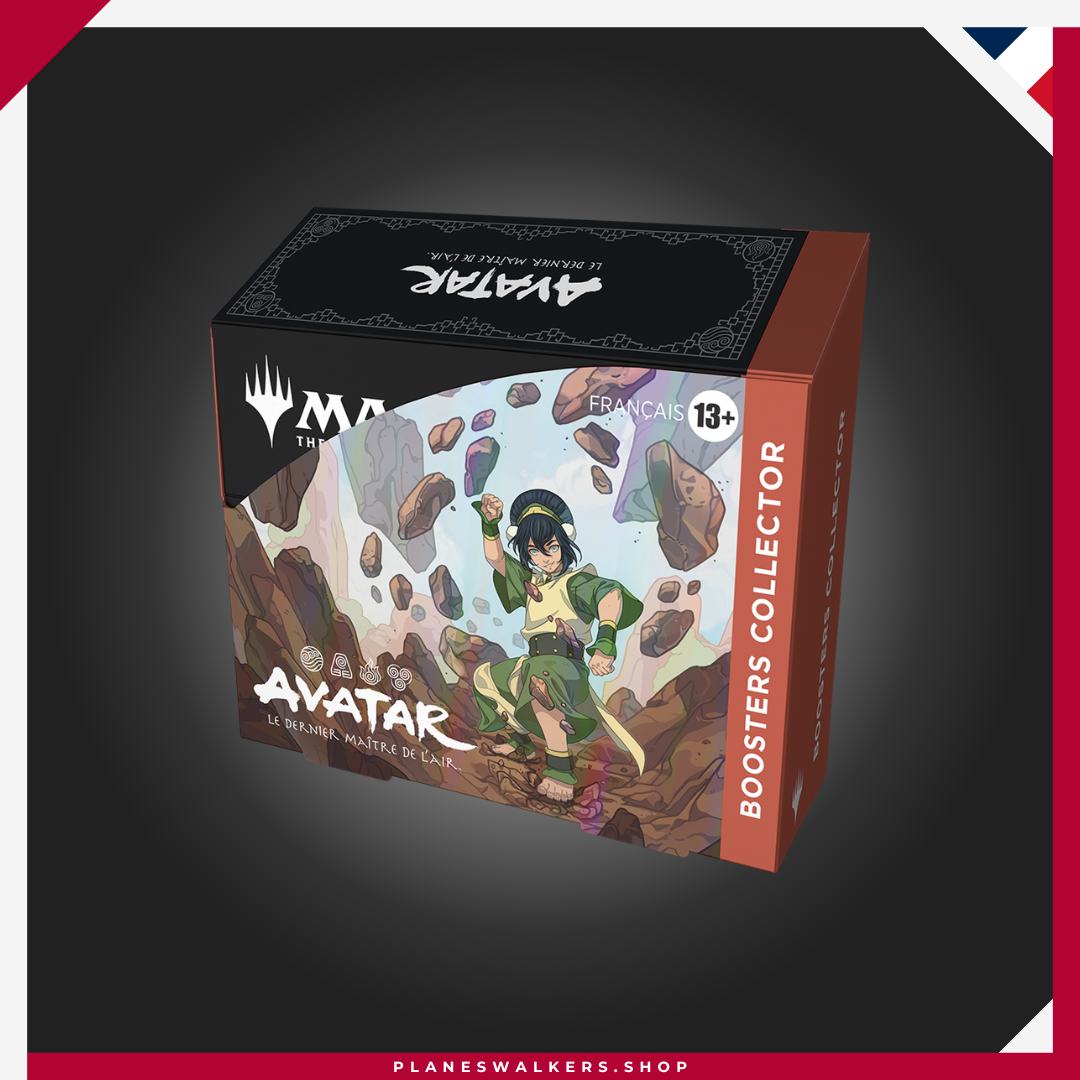 Magic: The Gathering | Display de Sobres de Coleccionista Avatar: La Leyenda de Aang (Collector Booster Display) El Display de Sobres de Coleccionista de Magic: The Gathering | Avatar: La Leyenda de Aang contiene 12 Collector Boosters repletos de cartas foil, versiones Booster Fun, tratamientos exclusivos y las cartas más espectaculares de la colección. La mejor opción para coleccionistas y aficionados que buscan las versiones más premium de Avatar.