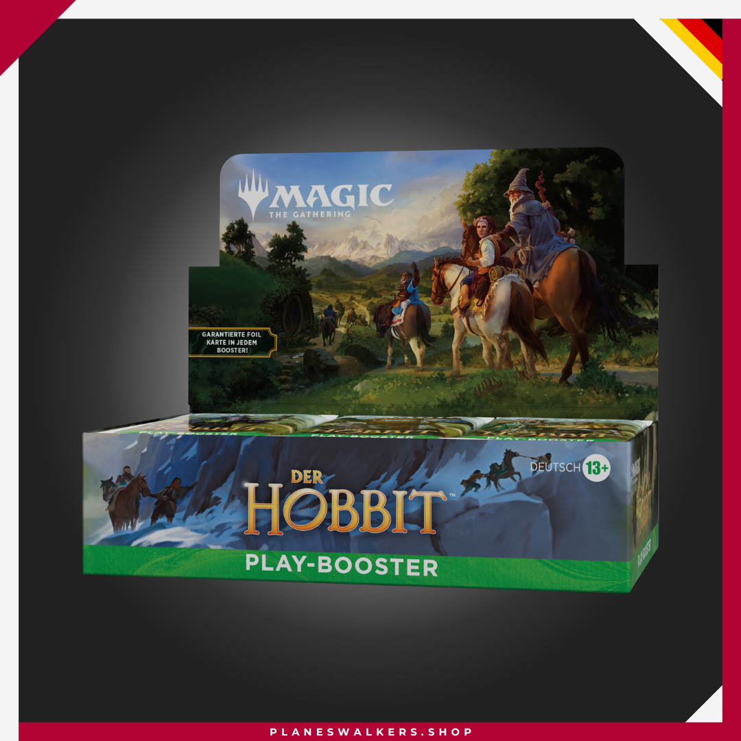 Play Booster Box MTG El Hobbit™ | Caja de 30 Play Boosters Descubre toda la aventura de la Tierra Media con la Play Booster Box MTG – El Hobbit™. Incluye 30 Play Boosters y 1 carta especial de la Tierra Media, perfecta para disfrutar de Draft, formatos Limitado y coleccionismo mientras amplías tu colección de Magic: The Gathering.