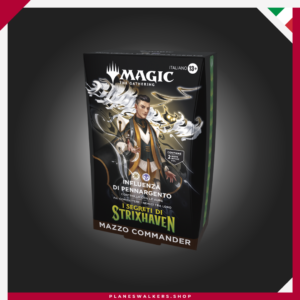 El Commander Deck Magic: The Gathering Secretos de Strixhaven Silverquill Influence incluye un mazo Commander listo para jugar de 100 cartas con cartas foil exclusivas, nuevas cartas MTG y la estrategia de la facultad Silverquill. Perfecto para jugadores de Commander y coleccionistas.
