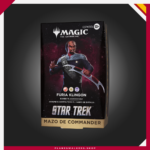 El Mazo Commander MTG Star Trek – Furia Klingon te permite liderar a los guerreros klingon junto a Worf y desatar ataques devastadores contra tus rivales. Incluye un mazo listo para jugar de 100 cartas, 33 cartas nuevas para Magic y todos los accesorios necesarios para comenzar tus partidas de Commander.