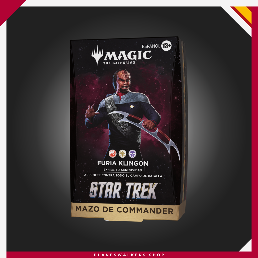 5 El Mazo Commander MTG Star Trek – Furia Klingon te permite liderar a los guerreros klingon junto a Worf y desatar ataques devastadores contra tus rivales. Incluye un mazo listo para jugar de 100 cartas, 33 cartas nuevas para Magic y todos los accesorios necesarios para comenzar tus partidas de Commander.