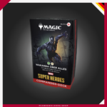 Compra el Mazo de Commander MTG Marvel Super Heroes – Wakanda Forever. Un mazo de 100 cartas listo para jugar con el poder de Wakanda, cartas exclusivas y todo lo necesario para tus partidas de Commander.