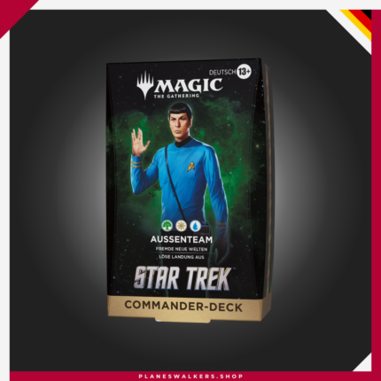 Descubre el Mazo Commander MTG Star Trek – Equipo de Exploración y lidera al Comandante Spock en una misión de exploración galáctica. Incluye un mazo listo para jugar de 100 cartas, 33 cartas nuevas para Magic y todo lo necesario para disfrutar del formato Commander desde el primer momento.