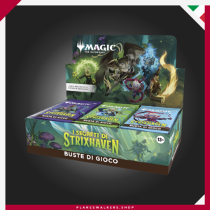 La Play Booster Box de Magic: The Gathering Secretos de Strixhaven incluye 30 Sobres de Juego MTG con cartas de la colección, cartas del Archivo Místico y grandes oportunidades para ampliar tu colección. Ideal para jugadores, coleccionistas y eventos de Draft de Magic.