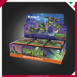 La Magic: The Gathering X Teenage Mutant Ninja Turtles Play Booster Display Box incluye 30 Play Boosters diseñados para jugar, coleccionar y disfrutar de partidas de MTG. Ideal para Draft, Mazo Cerrado y abrir sobres con las icónicas Tortugas Ninja de Universes Beyond.