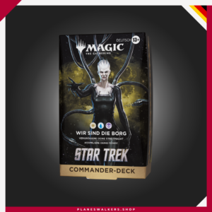 Únete al colectivo Borg y asimila a tus enemigos en una batalla por la supremacía del universo. Este mazo Commander de Magic: The Gathering | Star Trek™ está listo para jugar nada más abrirlo y ofrece todo lo necesario para disfrutar del formato multijugador más popular de Magic.