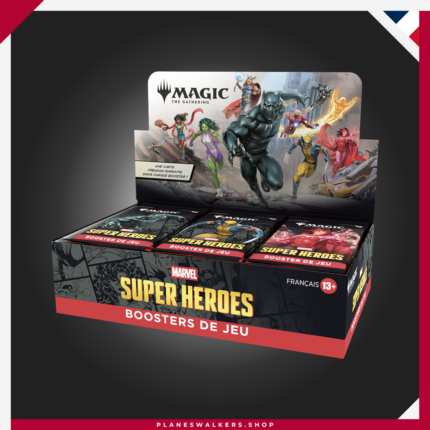 Compra la Caja de Sobres de Juego MTG Marvel Super Heroes con 30 Play Boosters de 14 cartas cada uno. Ideal para Draft, formatos Limitado, coleccionar y ampliar tu colección de Magic: The Gathering.