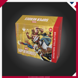 Compra la Caja de Sobres de Coleccionista MTG Marvel Super Heroes con 12 Collector Boosters de 15 cartas. Descubre cartas foil, tratamientos exclusivos, arte extendido y las versiones más codiciadas de la colección.