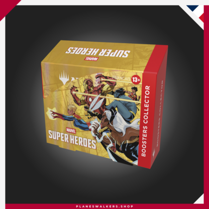 Compra la Caja de Sobres de Coleccionista MTG Marvel Super Heroes con 12 Collector Boosters de 15 cartas. Descubre cartas foil, tratamientos exclusivos, arte extendido y las versiones más codiciadas de la colección.