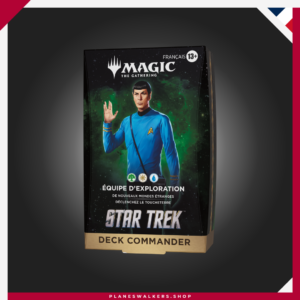 Descubre el Mazo Commander MTG Star Trek – Equipo de Exploración y lidera al Comandante Spock en una misión de exploración galáctica. Incluye un mazo listo para jugar de 100 cartas, 33 cartas nuevas para Magic y todo lo necesario para disfrutar del formato Commander desde el primer momento.