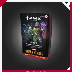 Compra el Mazo de Commander MTG Marvel Super Heroes – Doom Prevails. Un mazo de 100 cartas listo para jugar con el poder del Doctor Doom, cartas exclusivas y estrategias únicas para Commander.