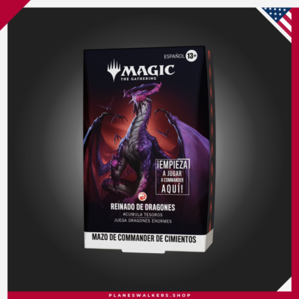 El Foundations Commander Deck - Reign of Dragons es un mazo preconstruido de Magic: The Gathering listo para jugar en formato Commander. Ideal para partidas multijugador, jugadores que quieren iniciarse en Commander y aficionados a los dragones que buscan un mazo para personalizar.