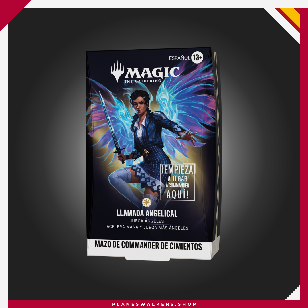 Magic: The Gathering Foundations Commander Deck - Calling All Angels | Mazo Commander MTG El Foundations Commander Deck - Calling All Angels es un mazo preconstruido de Magic: The Gathering listo para jugar en formato Commander. Una opción ideal para descubrir el formato, jugar partidas multijugador y ampliar tu colección de cartas Magic.