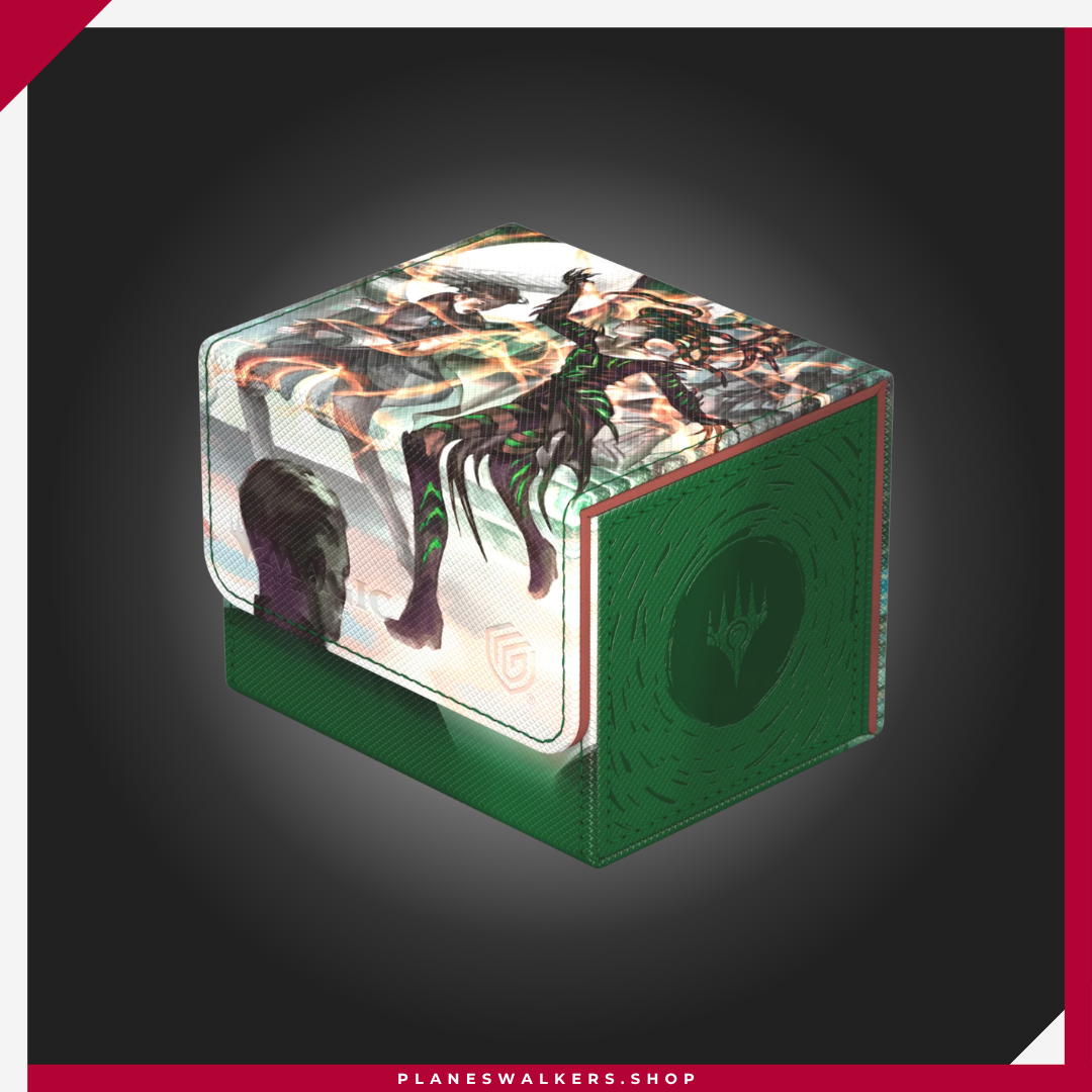 Sidewinder 100+ Xenoskin Magic: The Gathering "Reality Fracture" - Vraska, Petrifying Assassin Protege tu mazo de Magic: The Gathering con la Ultimate Guard Sidewinder 100+ Xenoskin Reality Fracture - Vraska, Petrifying Assassin. Deck box premium con acabado Xenoskin, interior de microfibra y cierre magnético, ideal para hasta 100 cartas con doble funda.