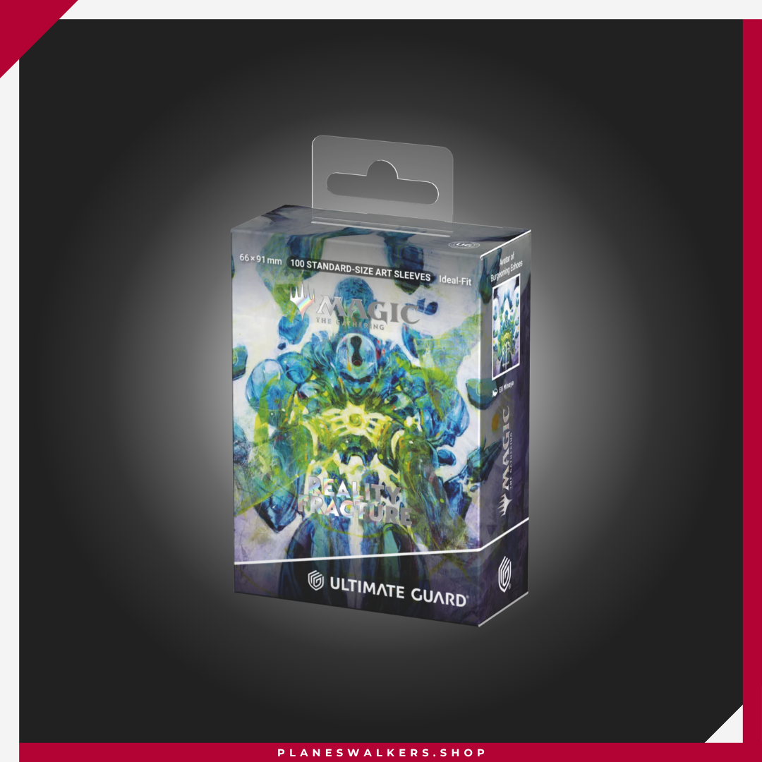 Ultimate Guard Art Sleeves MTG Reality Fracture - Avatar of Burgeoning Echoes | 100 Fundas Magic Protege y personaliza tu mazo con las Ultimate Guard Art Sleeves Magic: The Gathering Reality Fracture - Avatar of Burgeoning Echoes. Incluyen 100 fundas ilustradas de 66 × 91 mm, con frontal extra transparente y reverso texturizado, ideales para Magic, Commander y cartas de tamaño estándar.