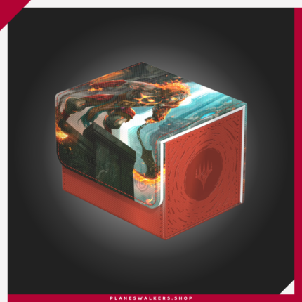 Protege tu mazo de Magic: The Gathering con la Ultimate Guard Sidewinder 100+ Xenoskin Reality Fracture - Ajani, Path of Vengeance. Deck box premium con acabado Xenoskin, interior de microfibra y cierre magnético, ideal para hasta 100 cartas con doble funda.
