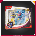 Celebra los 30 años de Pokémon con la Greninja ex Special Box de Celebración 30.º Aniversario en español. Incluye 4 sobres de mejora, una carta holográfica de promoción de Greninja ex y una espectacular carta de gran tamaño, ideal para jugadores y coleccionistas.