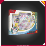 Celebra los 30 años de Pokémon con la Sylveon Special Box 30 Aniversario en español. Incluye 4 sobres de mejora de Celebración 30.º Aniversario, una carta holográfica de promoción de Sylveon ex y una espectacular carta de gran tamaño de Sylveon ex.